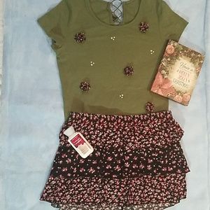 Justice flowery skirt set